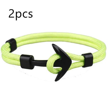 Anchor Bracelet featuring a nautical symbol on a cotton-linen rope