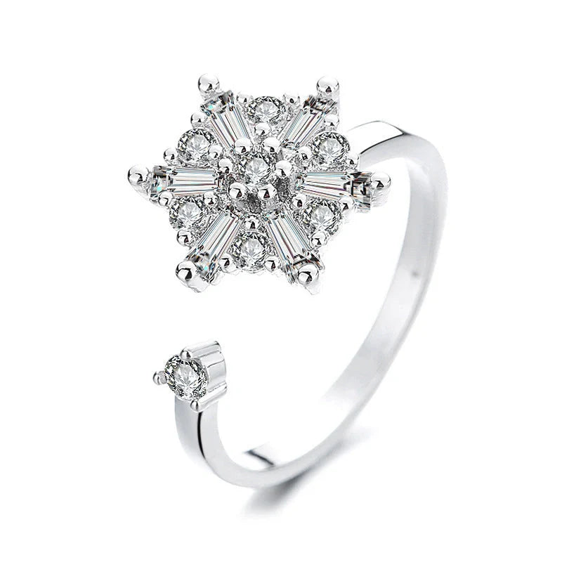 Adjustable rotatable butterfly ring for women with zircon inlay, available in multiple designs