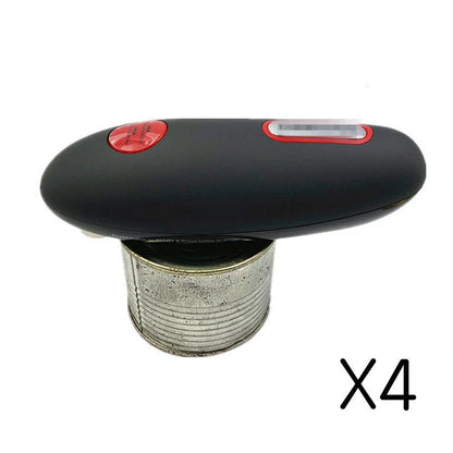 Electric can opener with automatic bottle opener function in black
