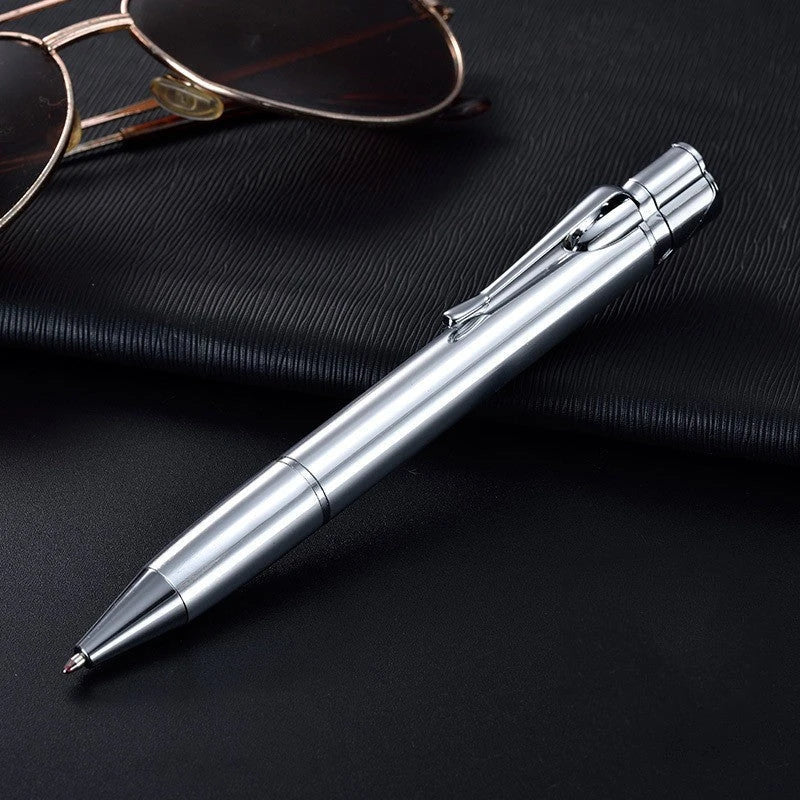 Premium metal pen lighter with a powerful windproof flame, refillable butane design, and compact portable size for outdoor adventures and everyday use