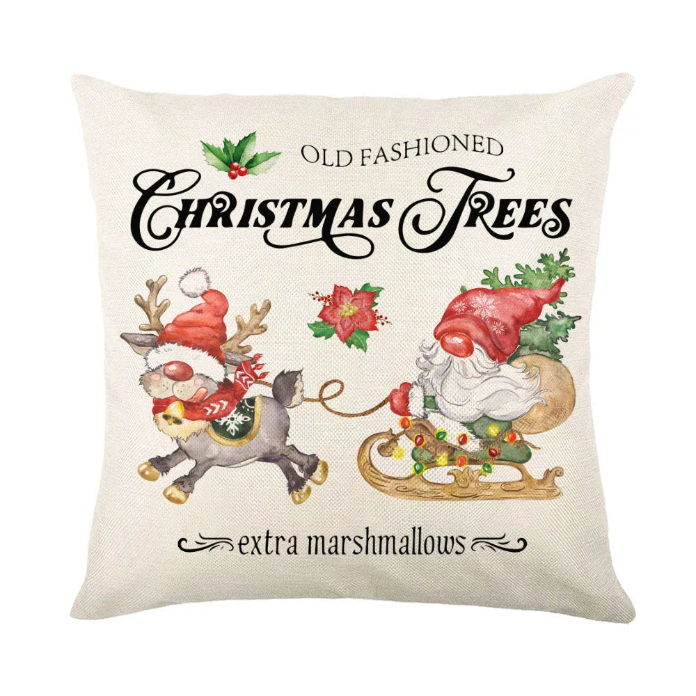 Festive Christmas pillow covers with snowflake pattern for cozy home decor