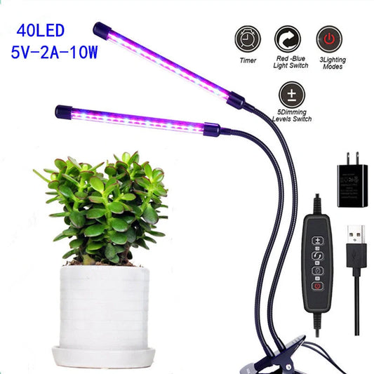 USB dimming timing plant light with adjustable settings for indoor gardening