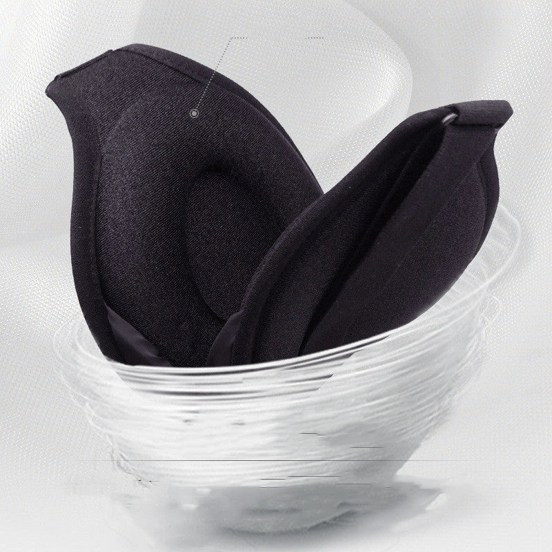 3D No Nose Wing Eye Mask in black with memory foam interior for fatigue relief