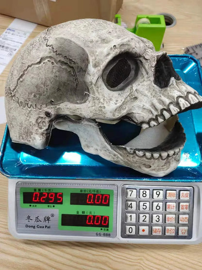 Creepy skeletal horror mask with movable jaw - perfect for Halloween costume and cosplay