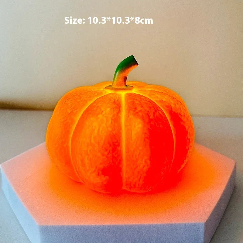 Pumpkin-shaped Halloween night light with soft glow for eye protection