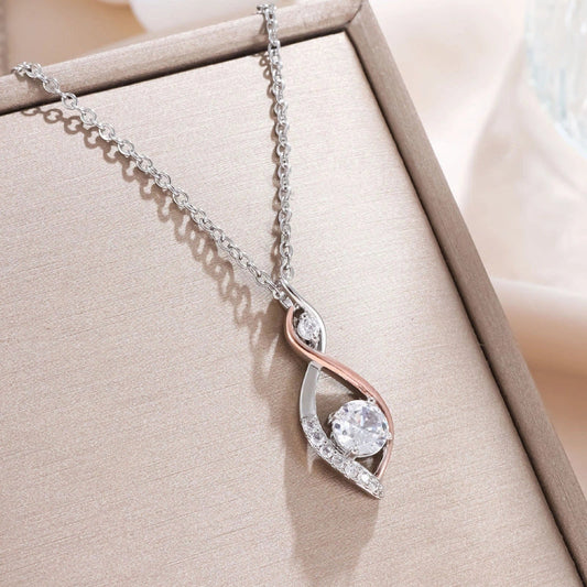 Elegant Two-Tone Electroplated Smart Necklace with gemstone pendant