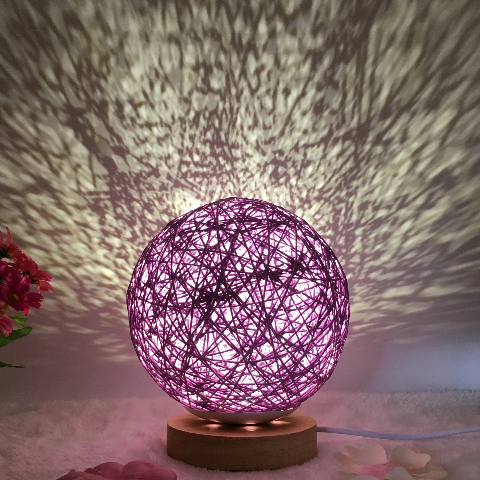 Creative Linen Table Lamp with LED Intelligent USB7 Colour RGB16 Remote Control