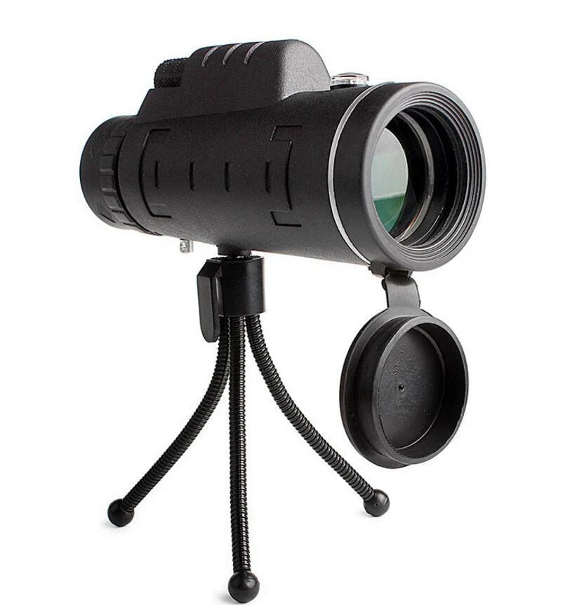 40x60 monocular telescope with compass and phone mount for outdoor adventures, birdwatching, and nature observation