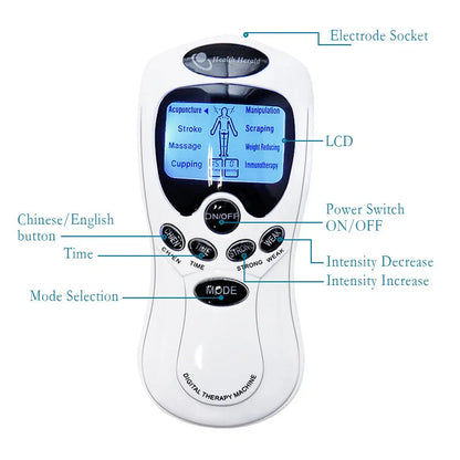 Mini digital portable multifunctional massage instrument with large LCD screen in various colors
