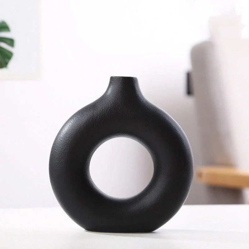 Elegant frosted porcelain biscuit vase for modern flower arranging