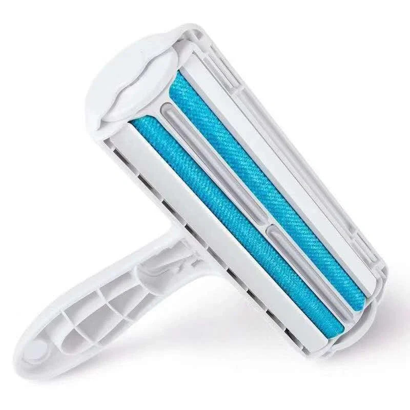Durable ABS pet hair remover tool in red and blue for efficient cleaning of furniture and carpets