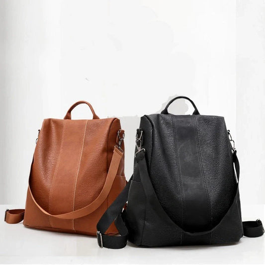 A stylish and roomy women's backpack made from premium PU leather, featuring multiple pockets and compartments for optimal organisation.