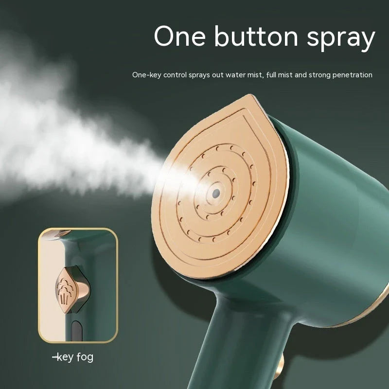 Compact handheld garment steamer with titanium soleplate for wrinkle-free clothes on the go