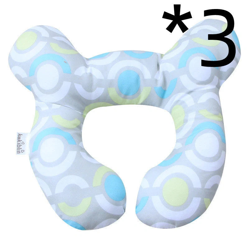 U-shaped baby head support pillow in pure cotton for car safety seats