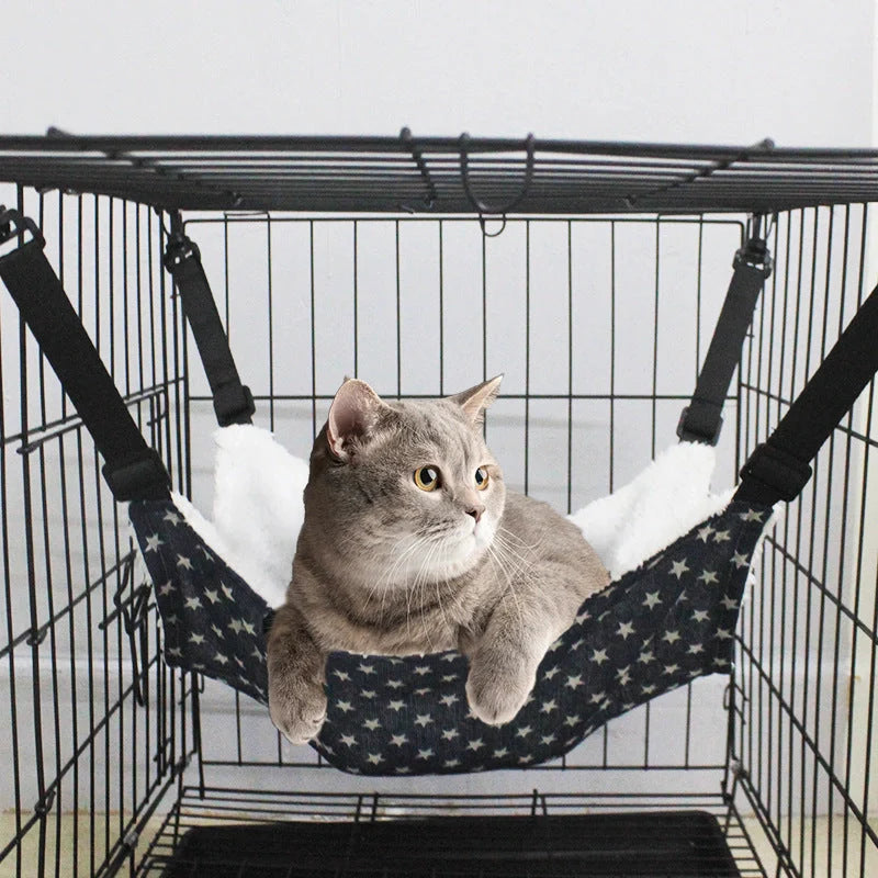 Cosy lamb fleece cat hammock bed in various colours and sizes, perfect for your pet's comfort.