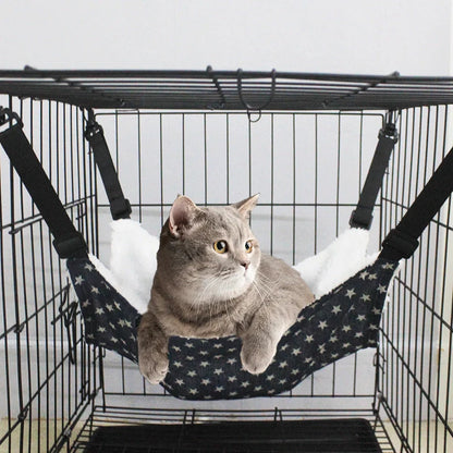 Cosy lamb fleece cat hammock bed in various colours and sizes, perfect for your pet's comfort.