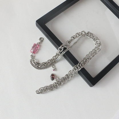 Elegant adjustable copper opal necklace in peach pollen zircon and peach blossom opal colour options