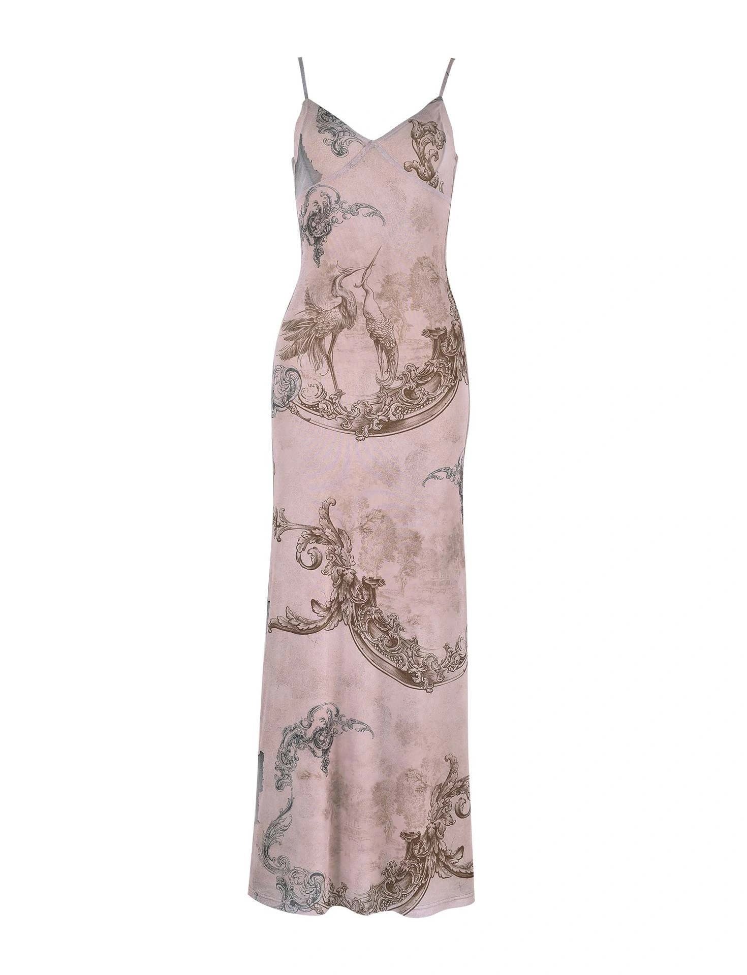 Y2K slim fit floral print slip dress with adjustable suspenders in various colours