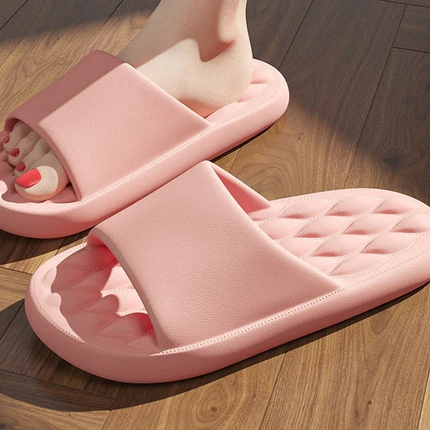 Unisex EVA summer slippers in various colours with non-slip bump texture sole