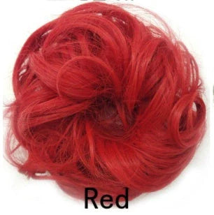 Synthetic wavy curly messy hair bun for women, 12cm diameter, high temperature wire