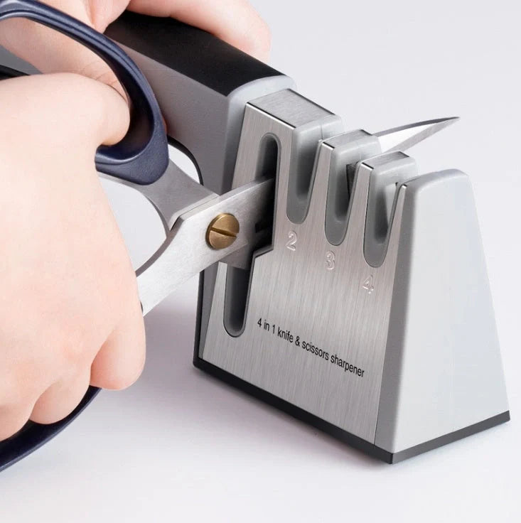 Stainless steel and ABS plastic fast knife sharpener in multiple colours