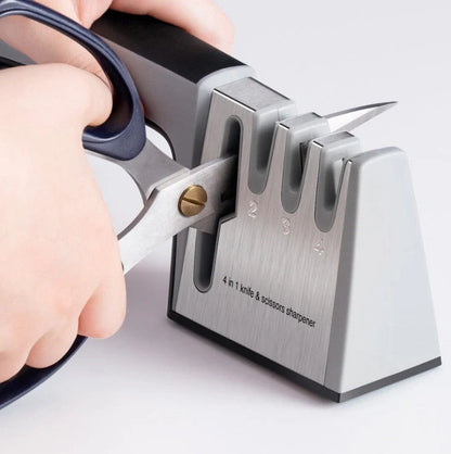 Stainless steel and ABS plastic fast knife sharpener in multiple colours