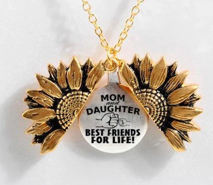 Elegant Sunflower Double-layer Lettering Necklace in various colours