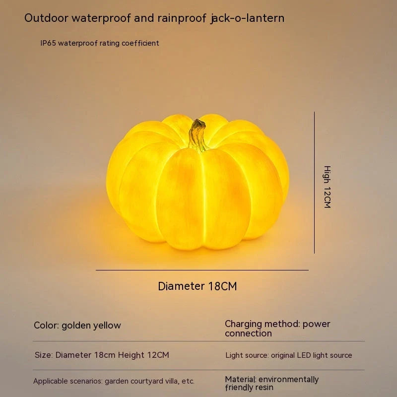 Solar-powered pumpkin lights for outdoor Halloween decorations