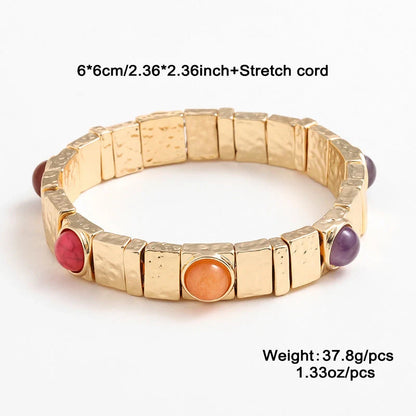 Stylish retro bracelet with an elegant quadrilateral design, crafted from premium zinc alloy for long-lasting wear