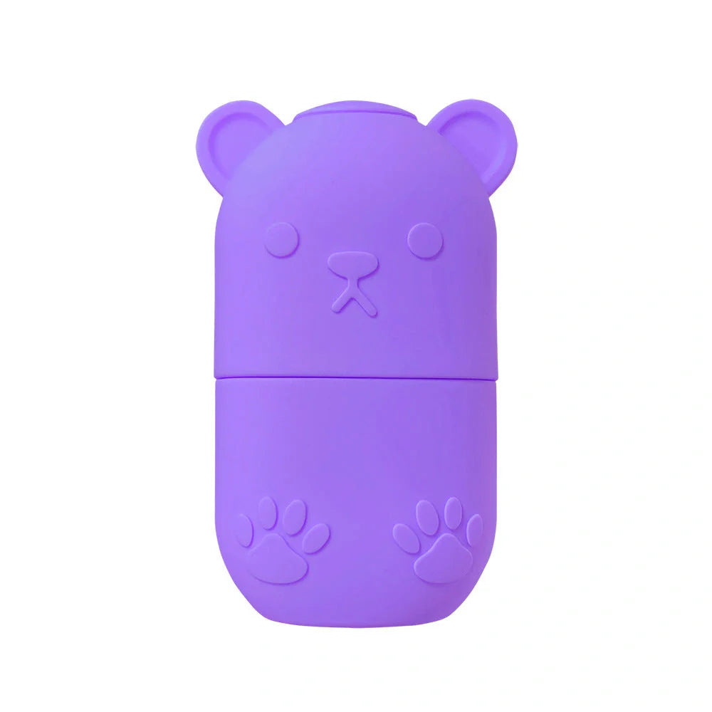 Silicone ice face roller in pink, rose red, blue, and purple for skin brightening and line reduction
