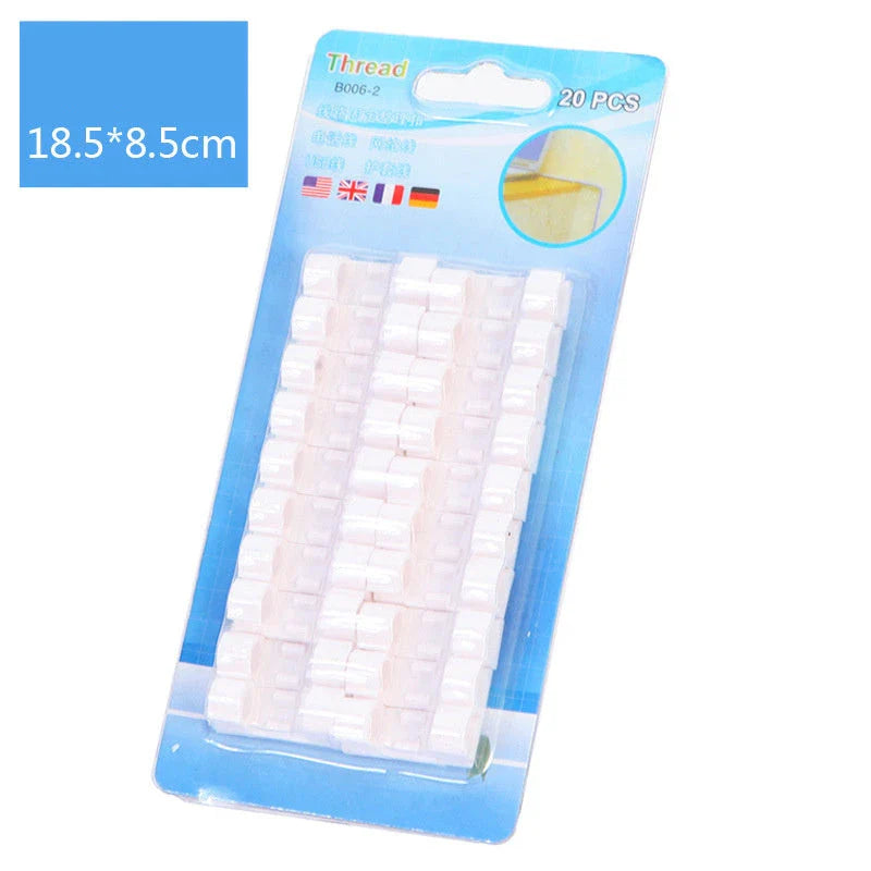 Premium cable organizer clips made of durable ABS resin for tidy workstations and entertainment units