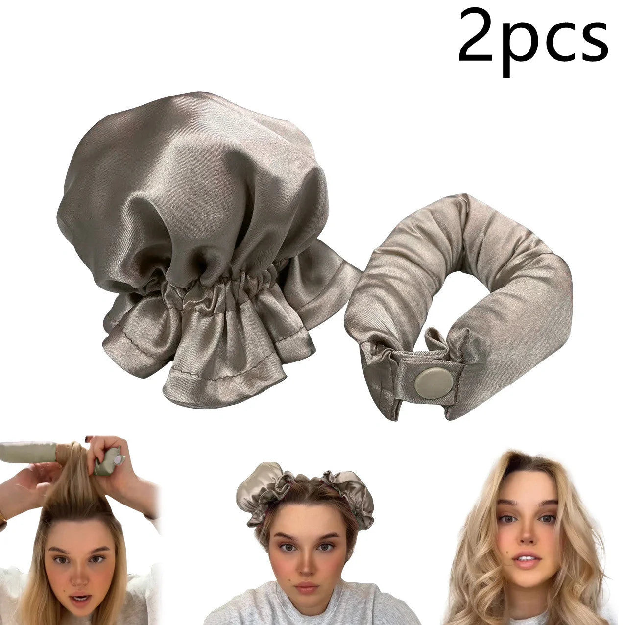 Heatless curl stick with cloth cover for safe overnight hair styling