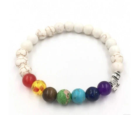 Stylish 8mm Agate Volcanic Stone Chakra Bracelet in various colours