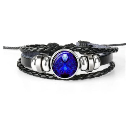 Zodiac Constellation Bracelet with Braided Design for Men, Women, and Kids in Various Colors