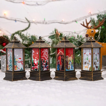 Santa Claus LED night light battery-powered hanging lantern for Christmas decoration