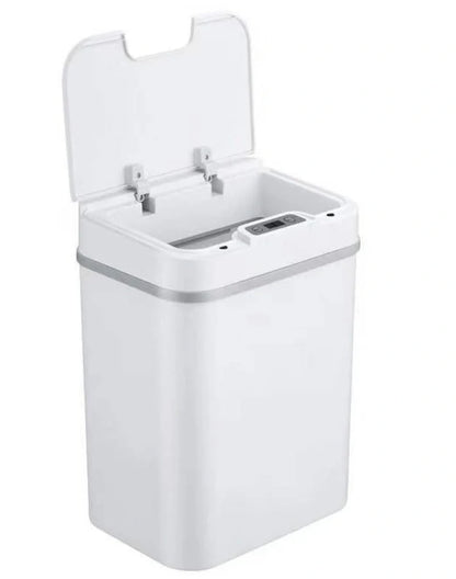 Infrared sensor smart trash bin in black, white, and LJT-02 colours