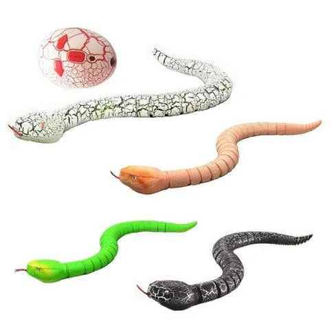 Realistic remote control toy snake with retractable tongue and swinging tail