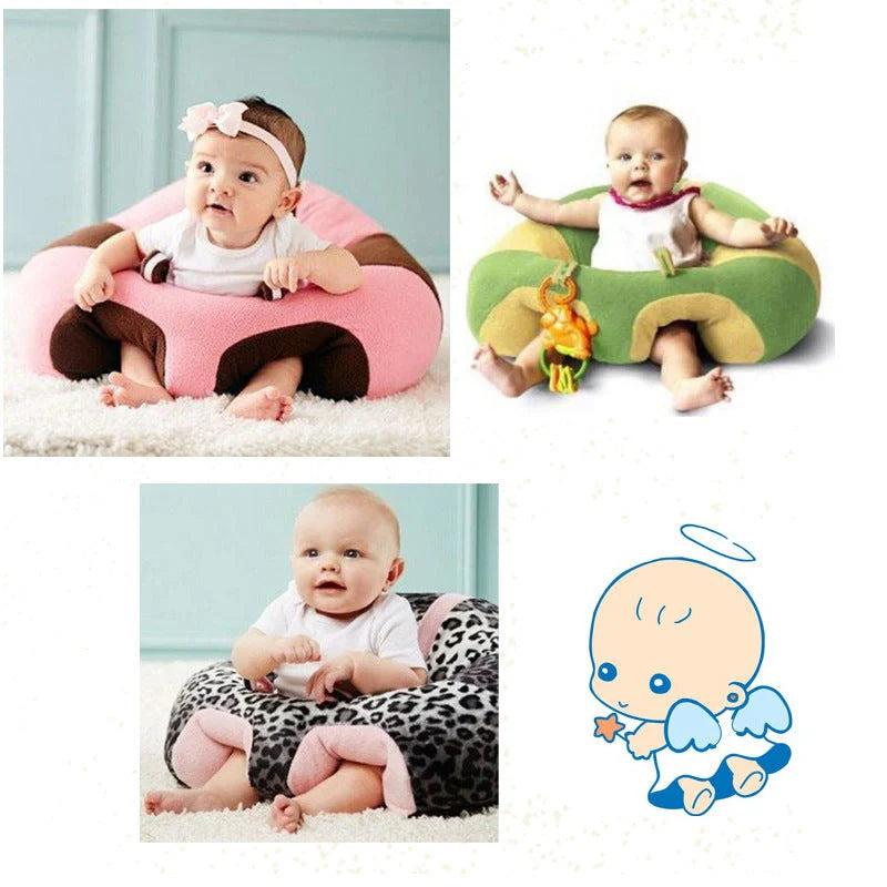Baby Learning Seat Plush Toy Safety Dining Chair in various colors