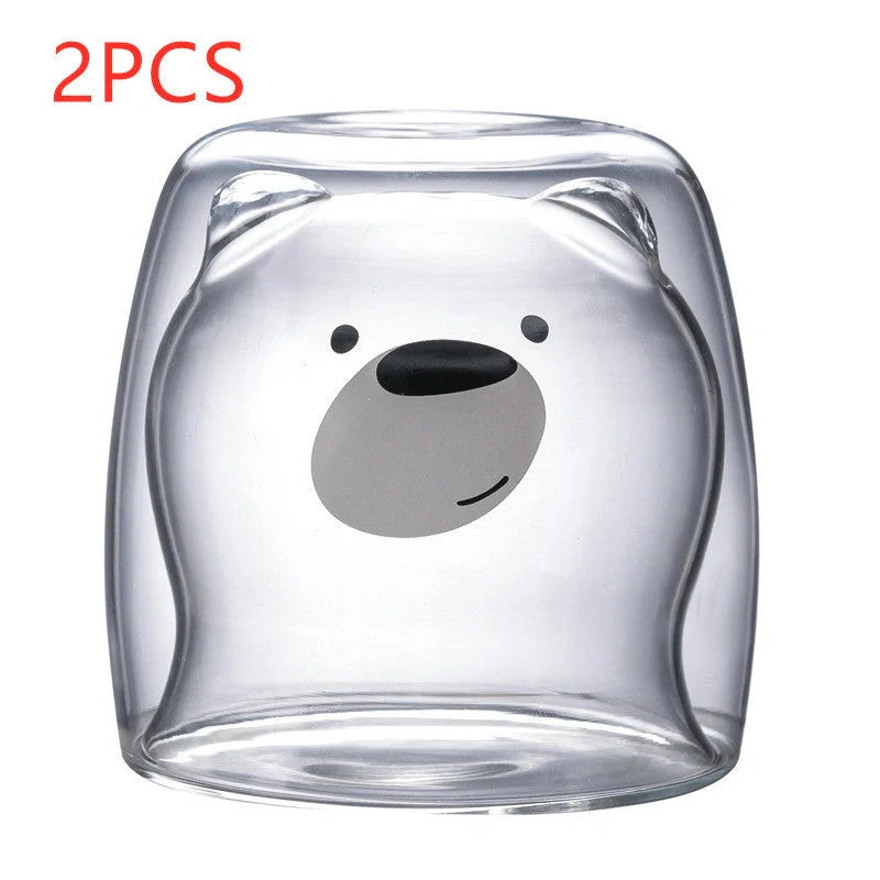 3D double-layer panda cup with skull design and festive inner Christmas tree
