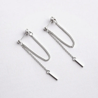 Elegant silver chain earrings for women, perfect for any outfit