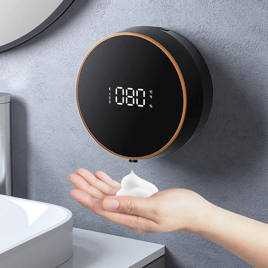 Automatic induction hand sanitizer machine in elegant white and obsidian black