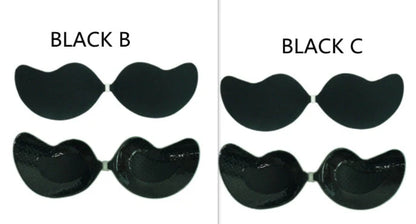 Lala Goddess Mango Cup deep V invisible bra in black and flesh colors