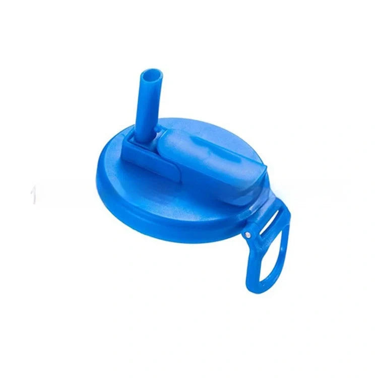 Reusable soda can lid with straw in various colours, fitting standard Coke cans