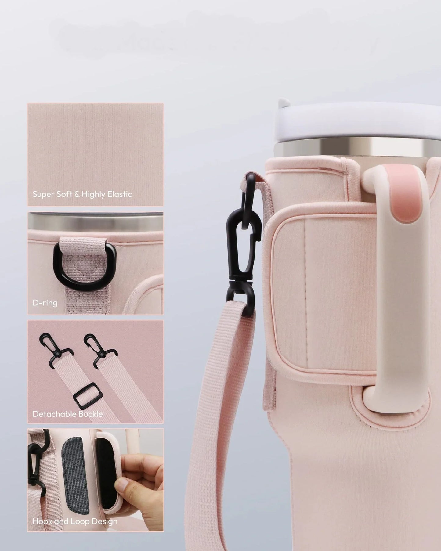 Handle mug ice cream cup cover in black, pink, or apricot