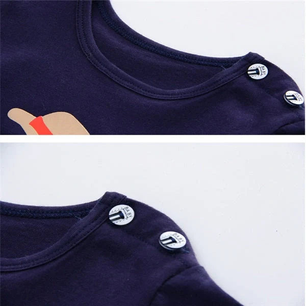 Cotton cartoon clothing sets for infants and young children in various patterns