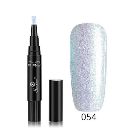 3-in-1 Gel Nail Varnish Pen with Glitter for easy one-step nail art