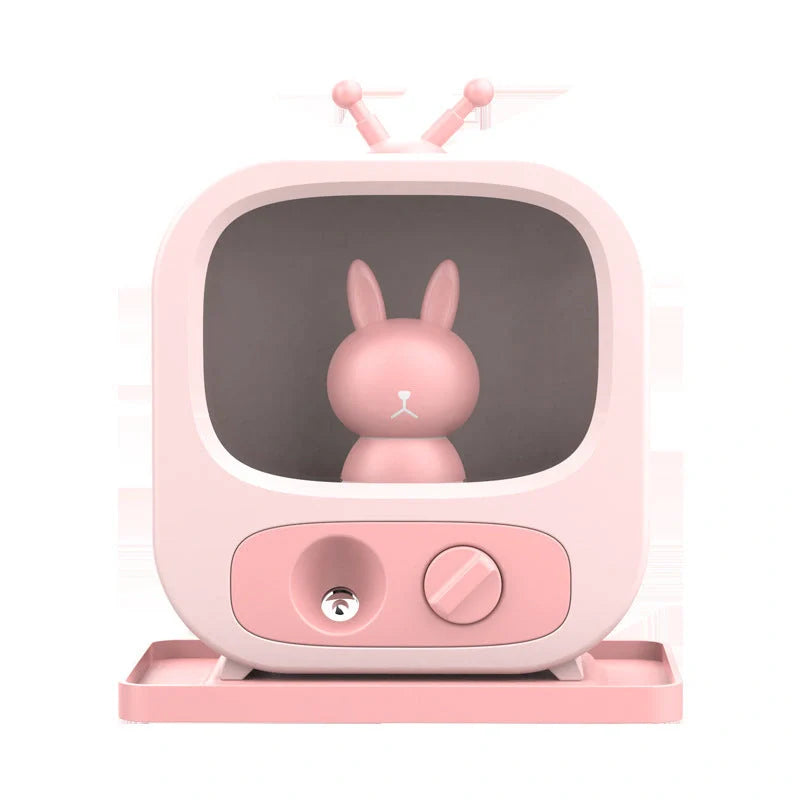 USB Mini Air Humidifier in green, pink, and blue with night lights