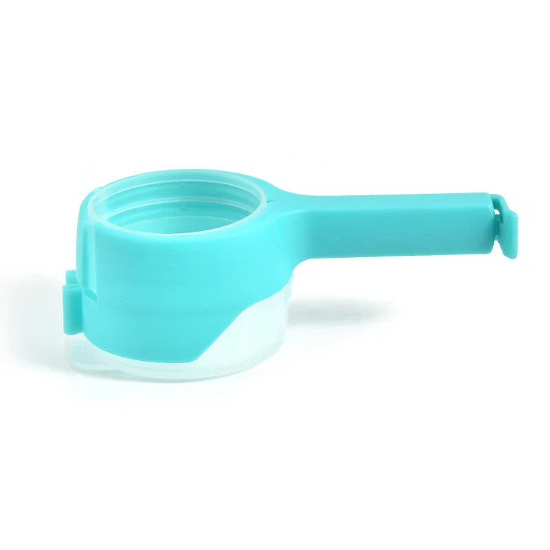 Premium food preservation clip with airtight seal and wide pouring spout to keep snacks fresh
