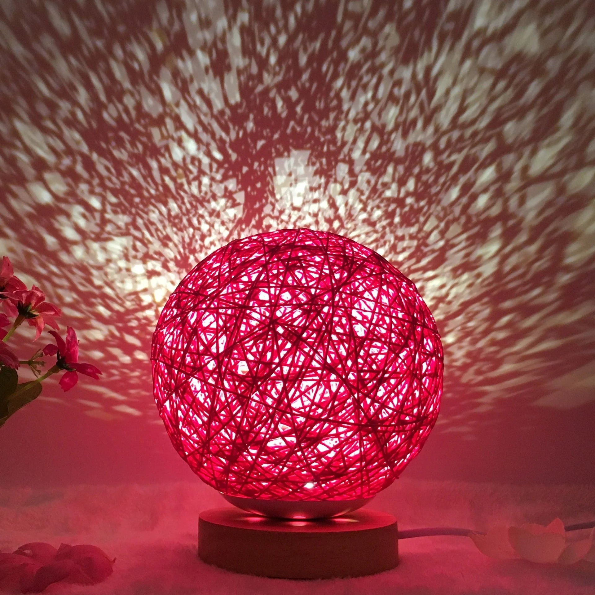 Creative Linen Table Lamp with LED Intelligent USB7 Colour RGB16 Remote Control