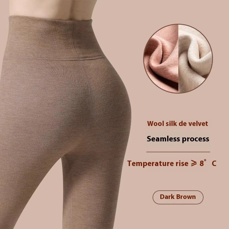 Luxury cashmere and velvet winter leggings for women in various colours